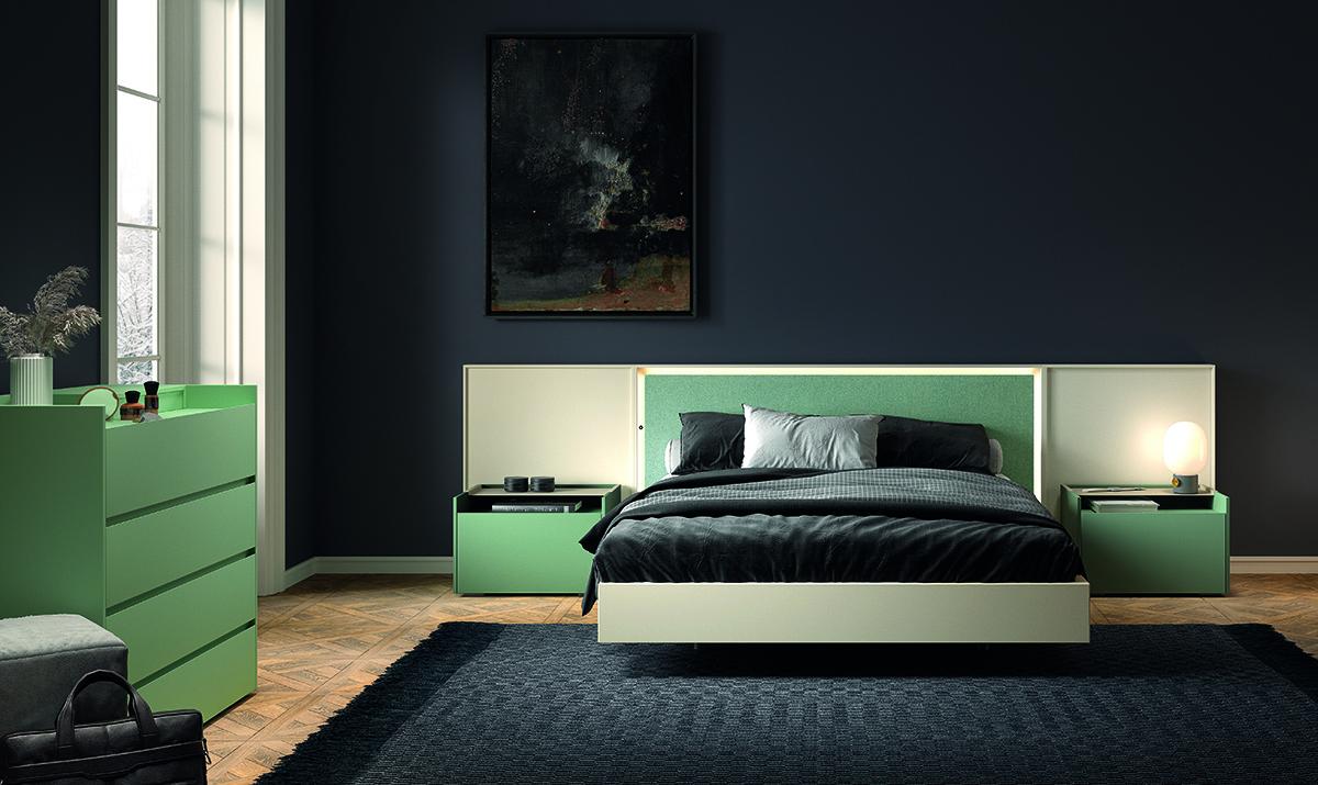 Cama doble Hipnos de Arlex. Muebles de diseño.